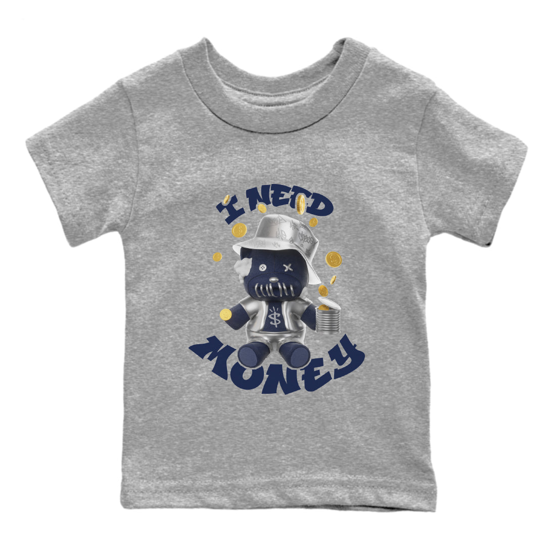 Air Jordan 5 Georgetown shirt to match jordans I Need Money sneaker tees AJ5 Georgetown SNRT Sneaker Release Tees Baby Toddler Heather Grey 2 T-Shirt