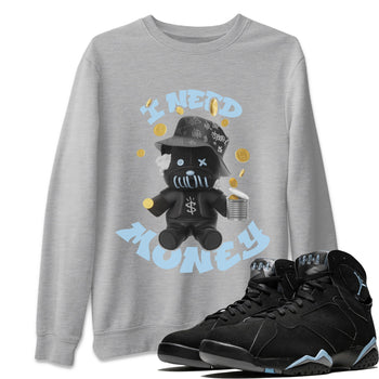Air Jordan 7 Chambray shirt to match jordans I Need Money sneaker tees AJ7 Chambray SNRT Sneaker Release Tees Unisex Heather Grey 1 T-Shirt