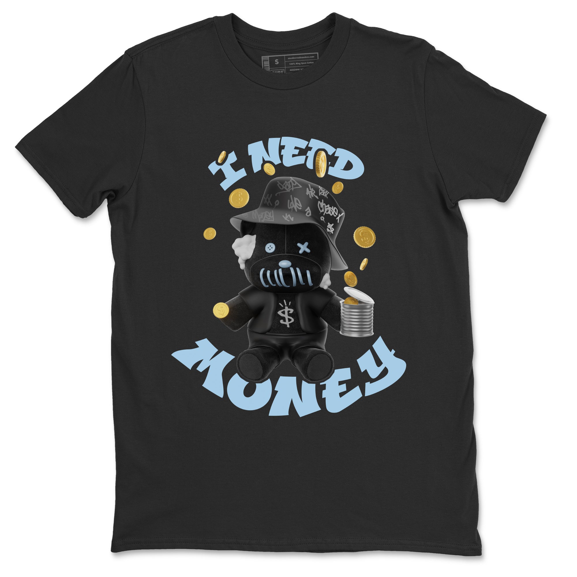 Air Jordan 7 Chambray shirt to match jordans I Need Money sneaker tees AJ7 Chambray SNRT Sneaker Release Tees Unisex Black 2 T-Shirt