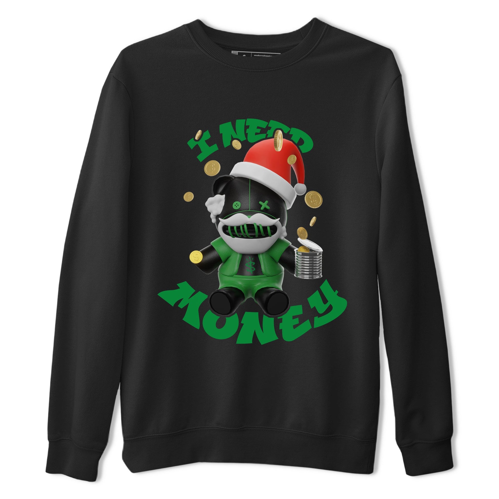 Air Jordan 1 Celtics shirt to match jordans I Need Money Christmas Edition sneaker tees Santa Gift AJ1 Celtics SNRT Sneaker Release Tees Unisex Black 2 T-Shirt