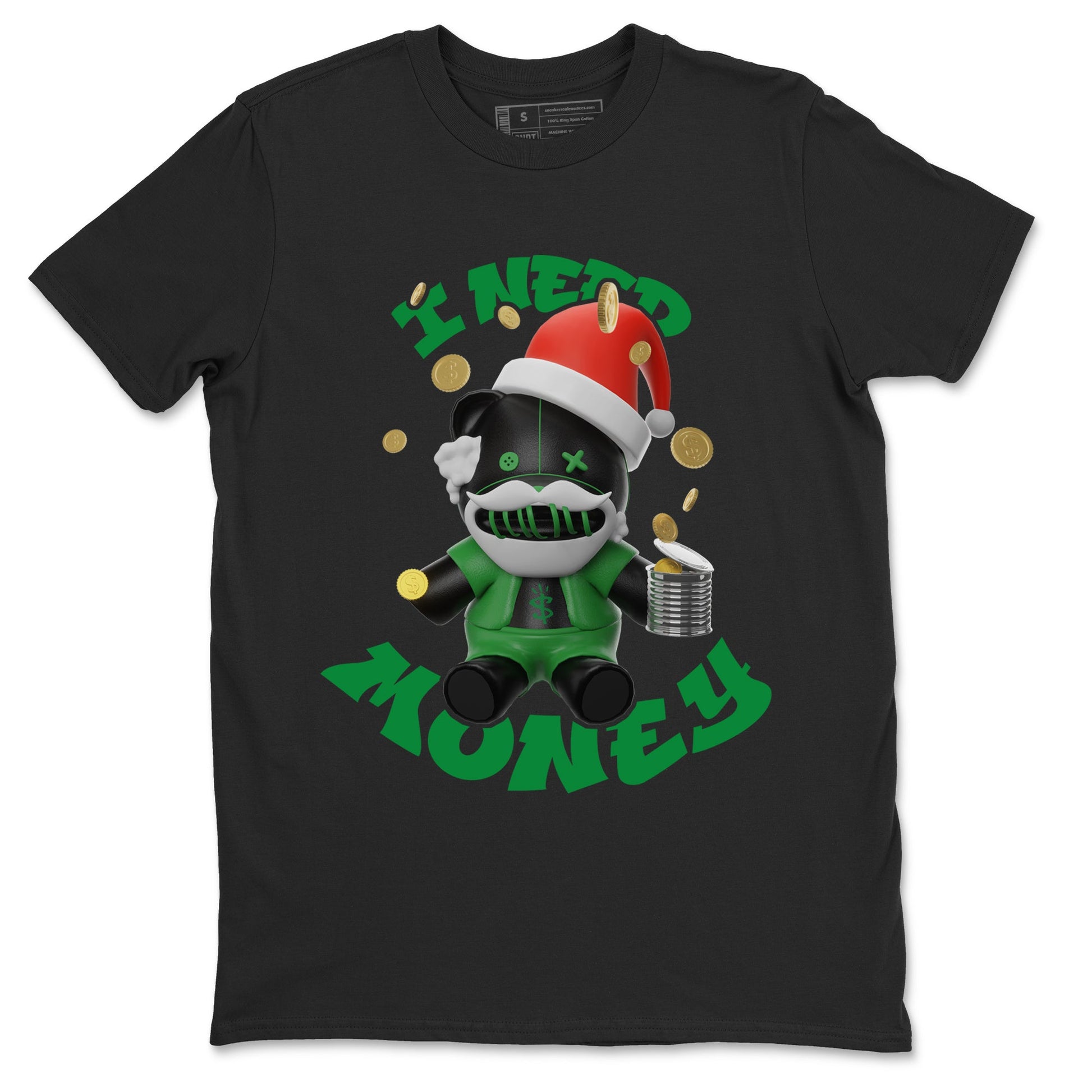 Air Jordan 1 Celtics shirt to match jordans I Need Money Christmas Edition sneaker tees Santa Gift AJ1 Celtics SNRT Sneaker Release Tees Unisex Black 2 T-Shirt
