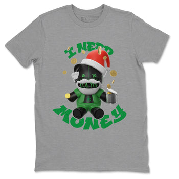 Air Jordan 1 Celtics shirt to match jordans I Need Money Christmas Edition sneaker tees Santa Gift AJ1 Celtics SNRT Sneaker Release Tees Unisex Heather Grey 2 T-Shirt