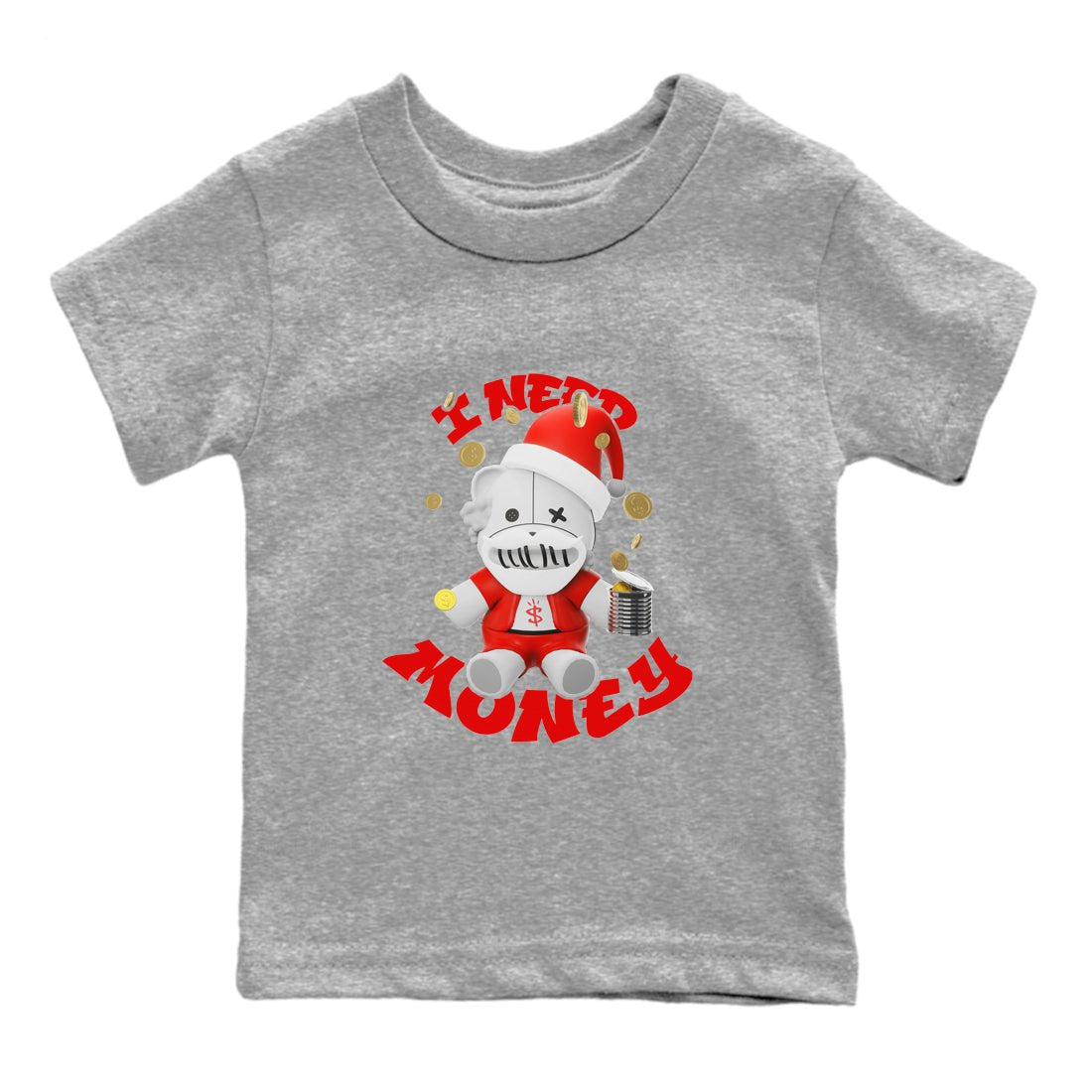 Air Jordan 12 Cherry shirt to match jordans I Need Money Christmas Edition sneaker tees Santa Gift AJ12 Cherry SNRT Sneaker Release Tees Baby Toddler Heather Grey 2 T-Shirt