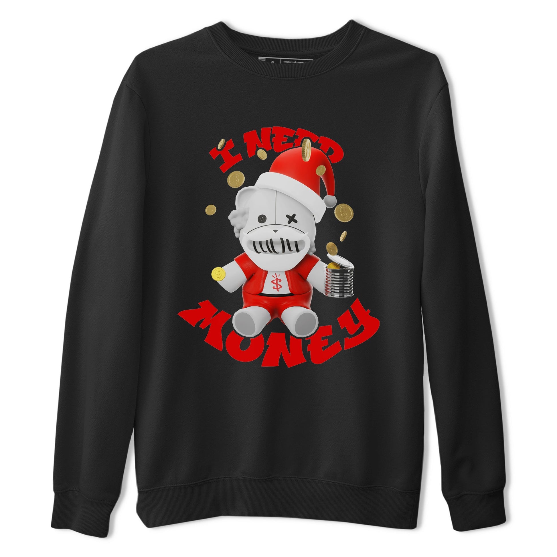 Air Jordan 12 Cherry shirt to match jordans I Need Money Christmas Edition sneaker tees Santa Gift AJ12 Cherry SNRT Sneaker Release Tees Unisex Black 2 T-Shirt