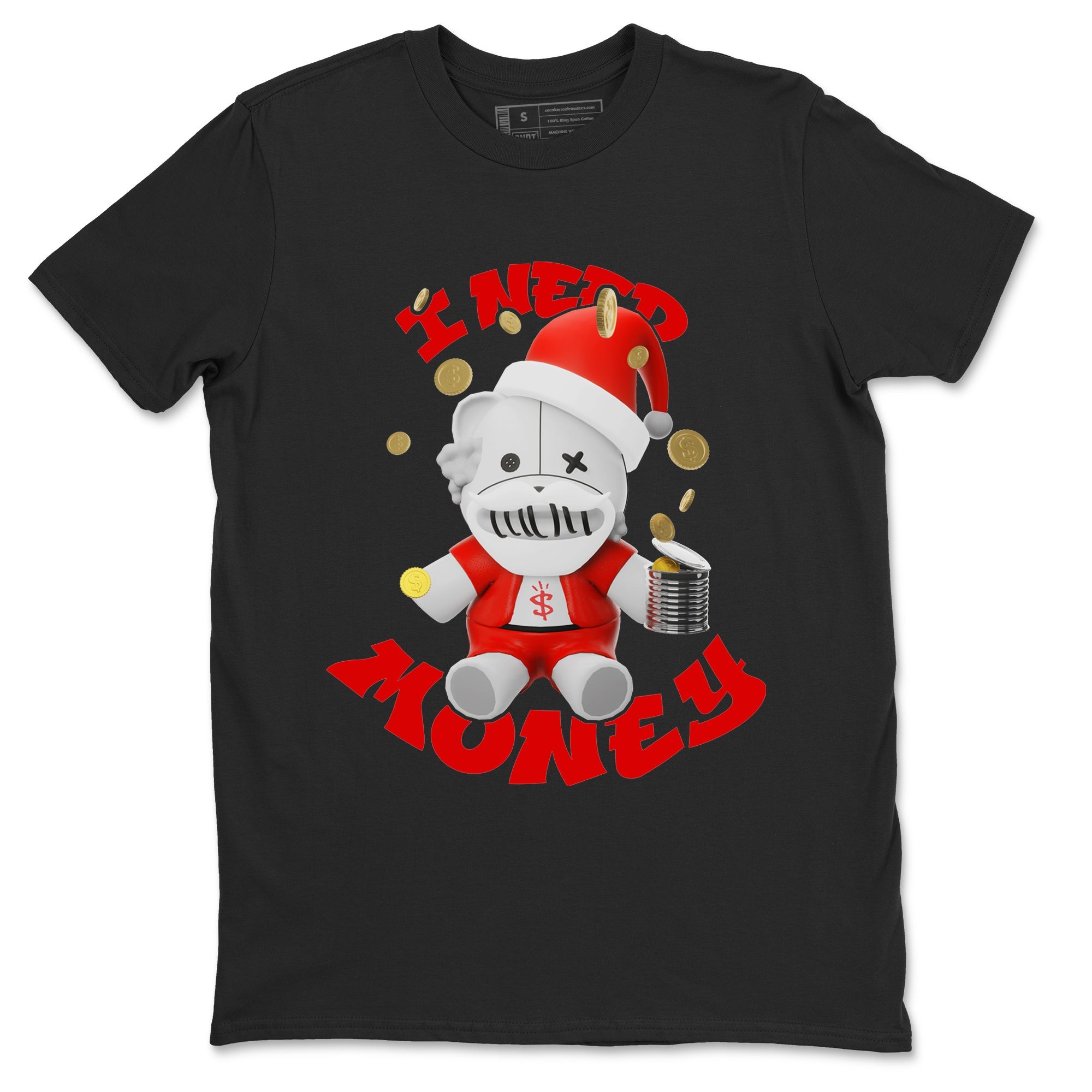 Air Jordan 12 Cherry shirt to match jordans I Need Money Christmas Edition sneaker tees Santa Gift AJ12 Cherry SNRT Sneaker Release Tees Unisex Black 2 T-Shirt