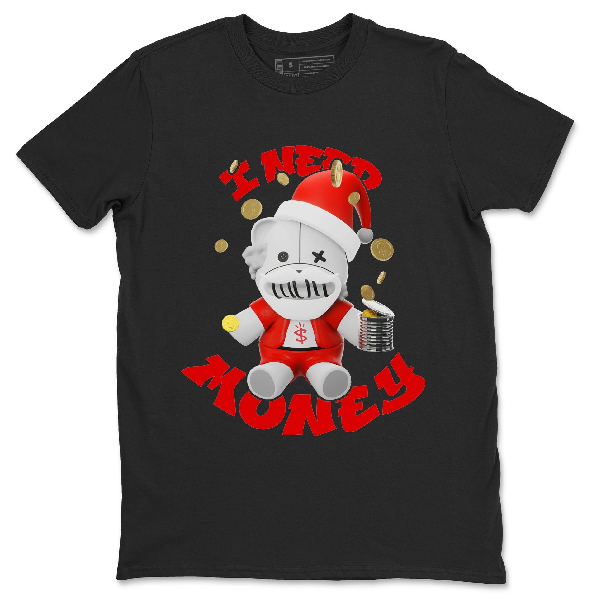Air Jordan 12 Cherry shirt to match jordans I Need Money Christmas Edition sneaker tees Santa Gift AJ12 Cherry SNRT Sneaker Release Tees Unisex Black 2 T-Shirt