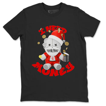 Air Jordan 12 Cherry shirt to match jordans I Need Money Christmas Edition sneaker tees Santa Gift AJ12 Cherry SNRT Sneaker Release Tees Unisex Black 2 T-Shirt