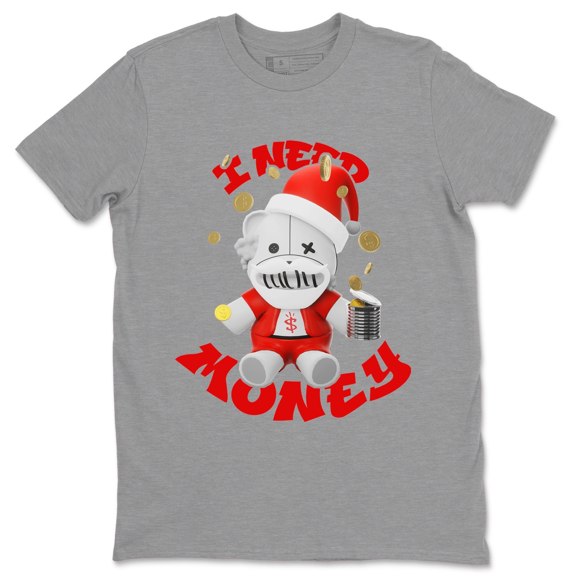Air Jordan 12 Cherry shirt to match jordans I Need Money Christmas Edition sneaker tees Santa Gift AJ12 Cherry SNRT Sneaker Release Tees Unisex Heather Grey 2 T-Shirt