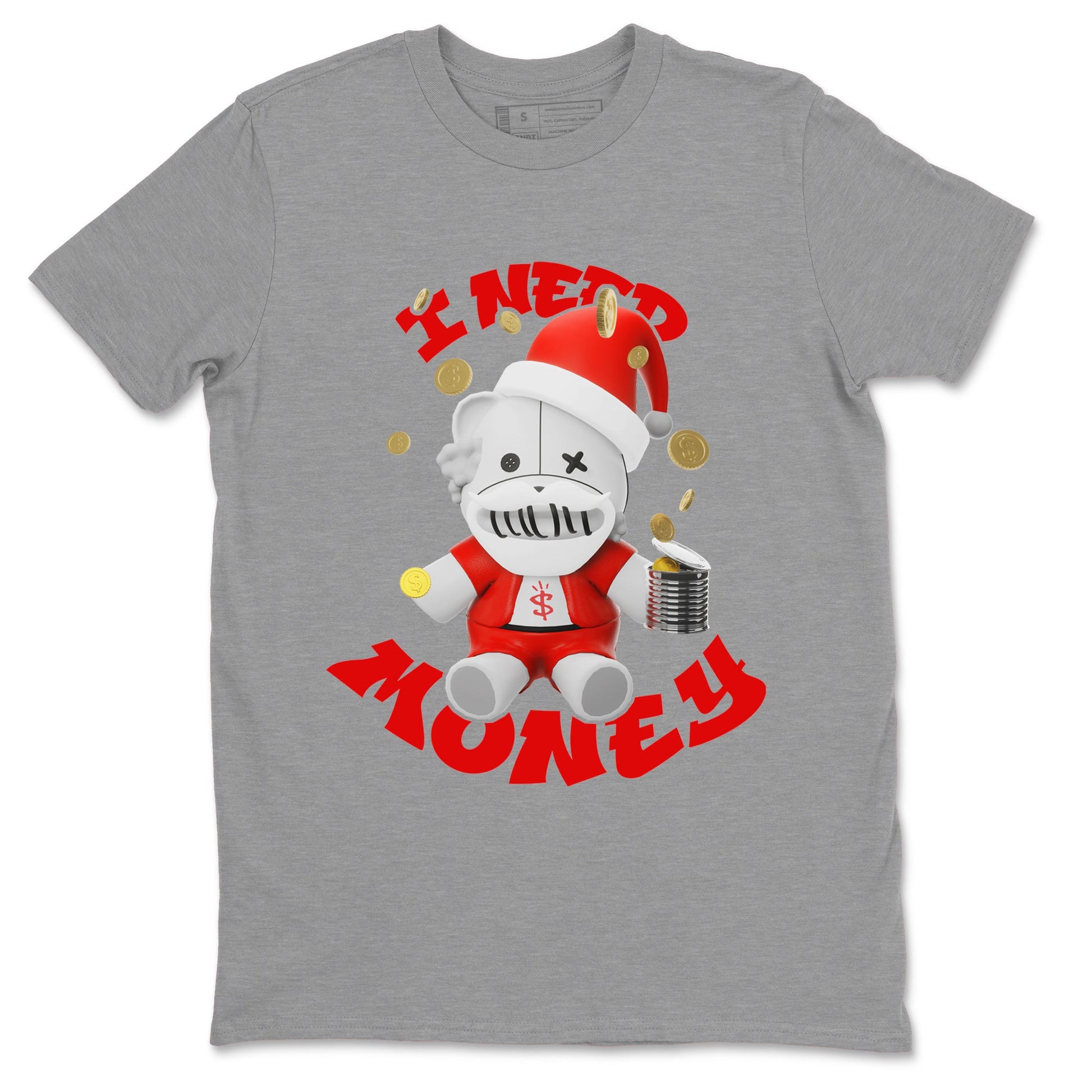 Air Jordan 12 Cherry shirt to match jordans I Need Money Christmas Edition sneaker tees Santa Gift AJ12 Cherry SNRT Sneaker Release Tees Unisex Heather Grey 2 T-Shirt