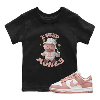 Dunk Rose Whisper shirt to match jordans I Need Money sneaker tees Nike Dunk LowRose Whisper SNRT Sneaker Release Tees Baby Toddler Black 1 T-Shirt