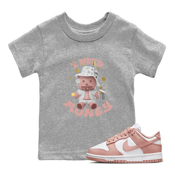 Dunk Rose Whisper shirt to match jordans I Need Money sneaker tees Nike Dunk LowRose Whisper SNRT Sneaker Release Tees Baby Toddler Heather Grey 1 T-Shirt
