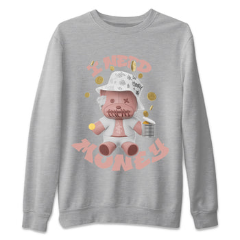 Dunk Rose Whisper shirt to match jordans I Need Money sneaker tees Nike Dunk LowRose Whisper SNRT Sneaker Release Tees Unisex Heather Grey 2 T-Shirt
