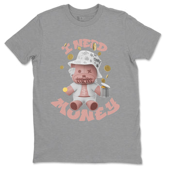 Dunk Rose Whisper shirt to match jordans I Need Money sneaker tees Nike Dunk LowRose Whisper SNRT Sneaker Release Tees Unisex Heather Grey 2 T-Shirt