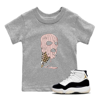 Air Jordan 11 Neapolitan shirt to match jordans Ice Cream Mask special sneaker matching tees Jordan 11 WMNS Neapolitan SNRT sneaker tees Baby Toddler Heather Grey 1 T-Shirt
