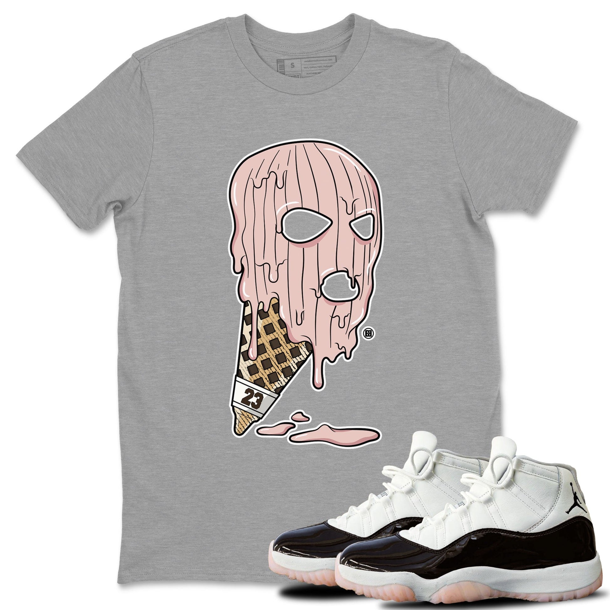 Air Jordan 11 Neapolitan shirt to match jordans Ice Cream Mask special sneaker matching tees Jordan 11 WMNS Neapolitan SNRT sneaker tees Unisex Heather Grey 1 T-Shirt