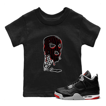 Air Jordan 4 Bred Reimagined shirt to match jordans Ice Cream Mask sneaker tees 4s Bred Reimagined SNRT sneaker release tees baby toddler Black 1 cotton Shirt