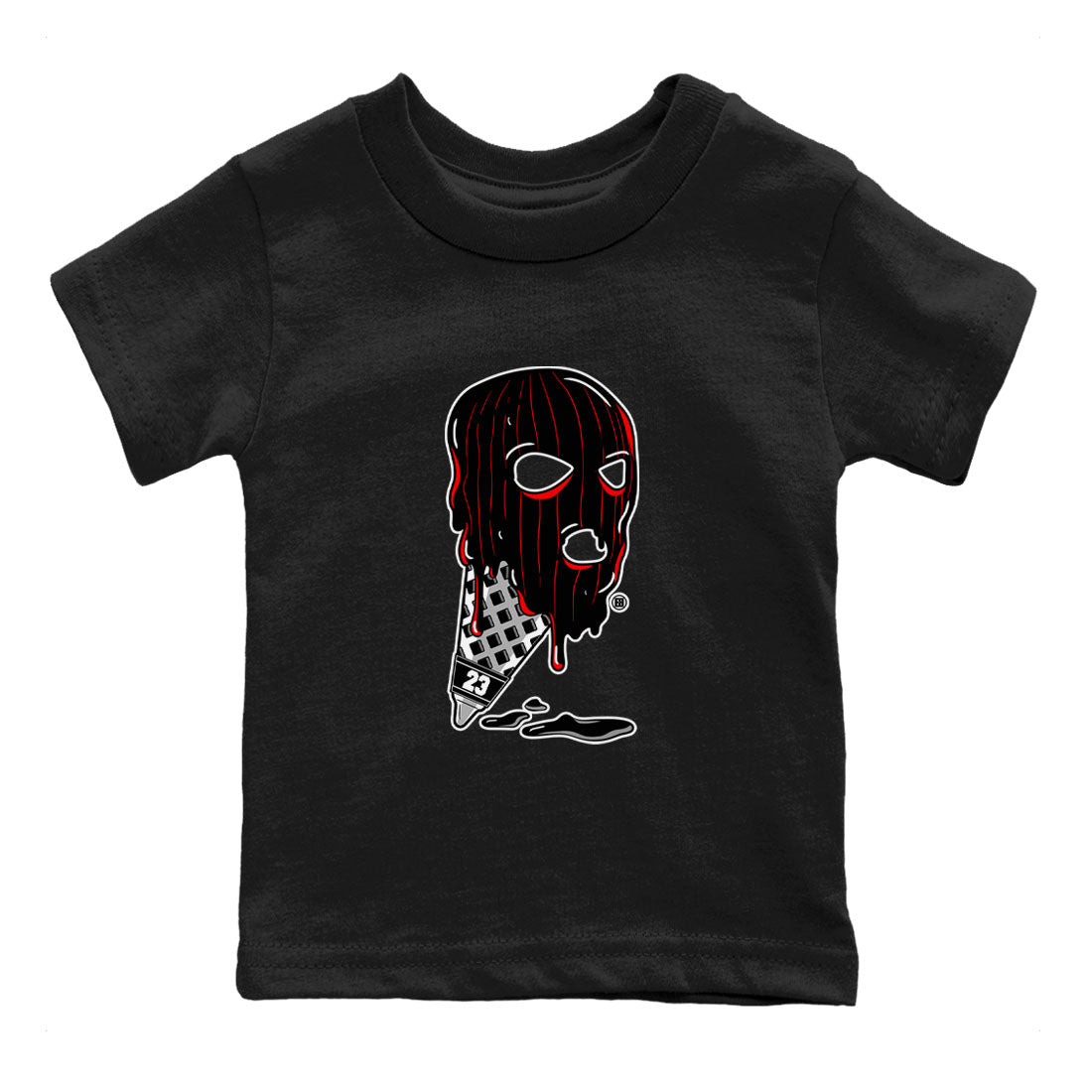 Air Jordan 4 Bred Reimagined shirt to match jordans Ice Cream Mask sneaker tees 4s Bred Reimagined SNRT sneaker release tees baby toddler Black 2 cotton Shirt