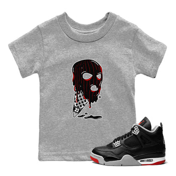 Air Jordan 4 Bred Reimagined shirt to match jordans Ice Cream Mask sneaker tees 4s Bred Reimagined SNRT sneaker release tees baby toddler Heather Grey 1 cotton Shirt