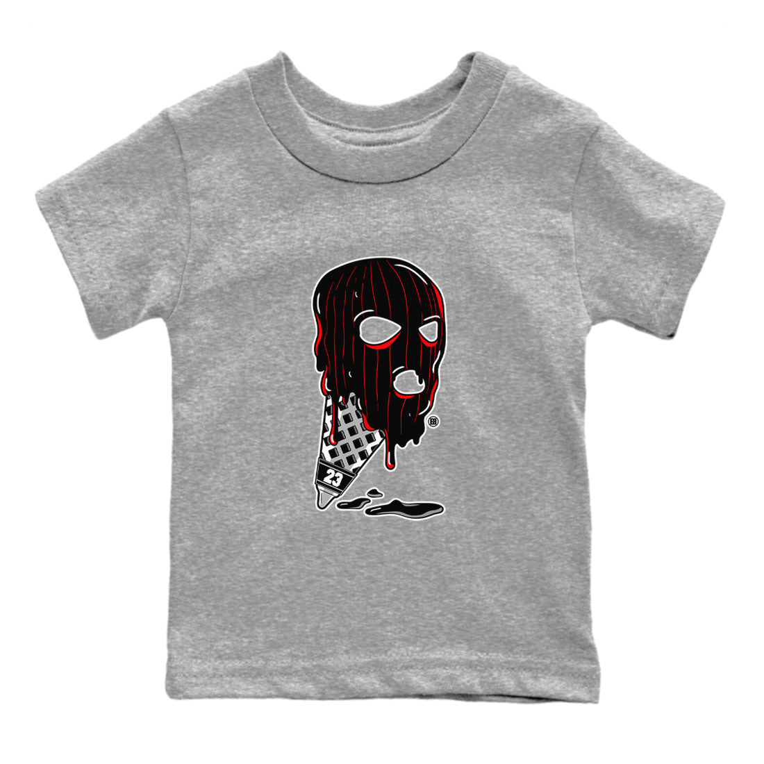 Air Jordan 4 Bred Reimagined shirt to match jordans Ice Cream Mask sneaker tees 4s Bred Reimagined SNRT sneaker release tees baby toddler Heather Grey 2 cotton Shirt