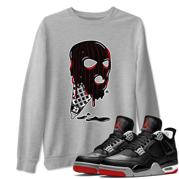 Air Jordan 4 Bred Reimagined shirt to match jordans Ice Cream Mask sneaker tees 4s Bred Reimagined SNRT Sneaker Release Tees unisex cotton Heather Grey 1 crew neck shirt