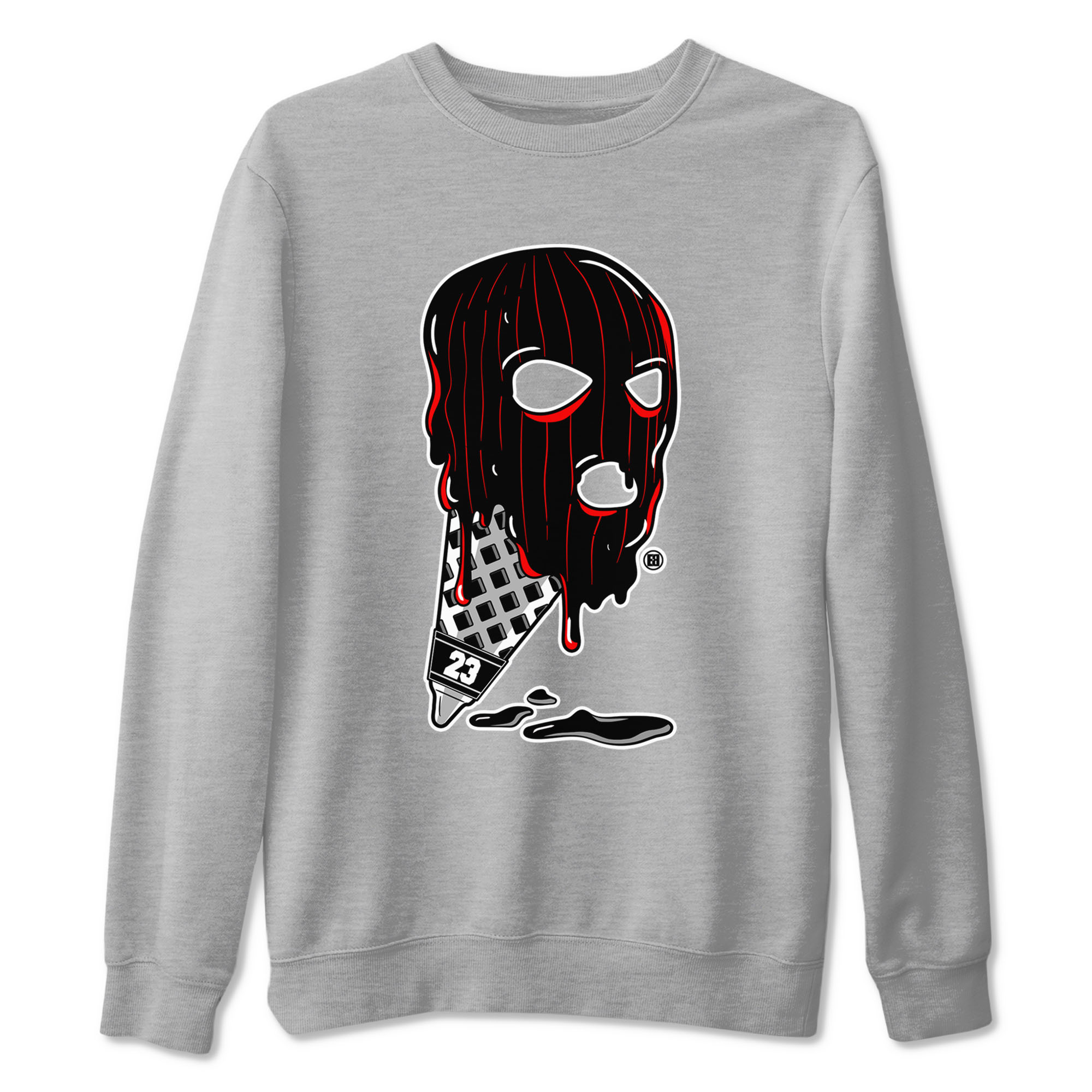 Air Jordan 4 Bred Reimagined shirt to match jordans Ice Cream Mask sneaker tees 4s Bred Reimagined SNRT Sneaker Release Tees unisex cotton Heather Grey 2 crew neck shirt