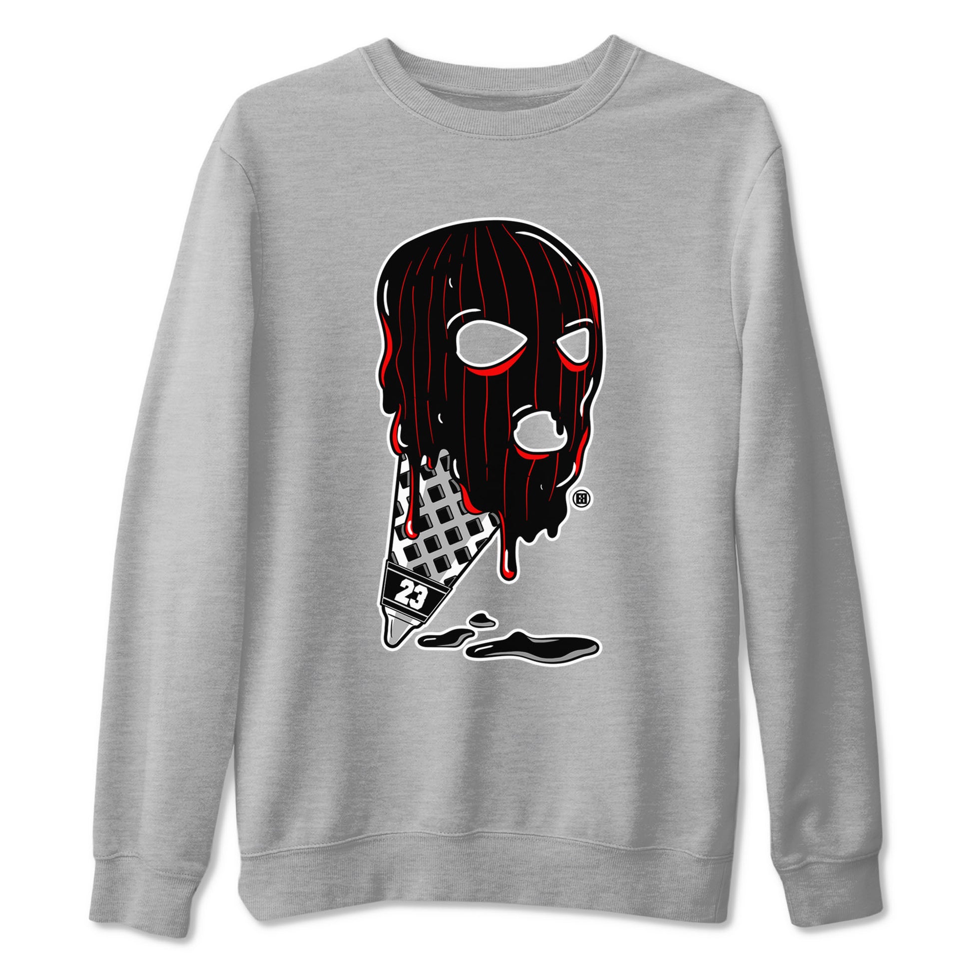 Air Jordan 4 Bred Reimagined shirt to match jordans Ice Cream Mask sneaker tees 4s Bred Reimagined SNRT Sneaker Release Tees unisex cotton Heather Grey 2 crew neck shirt