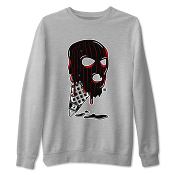 Air Jordan 4 Bred Reimagined shirt to match jordans Ice Cream Mask sneaker tees 4s Bred Reimagined SNRT Sneaker Release Tees unisex cotton Heather Grey 2 crew neck shirt