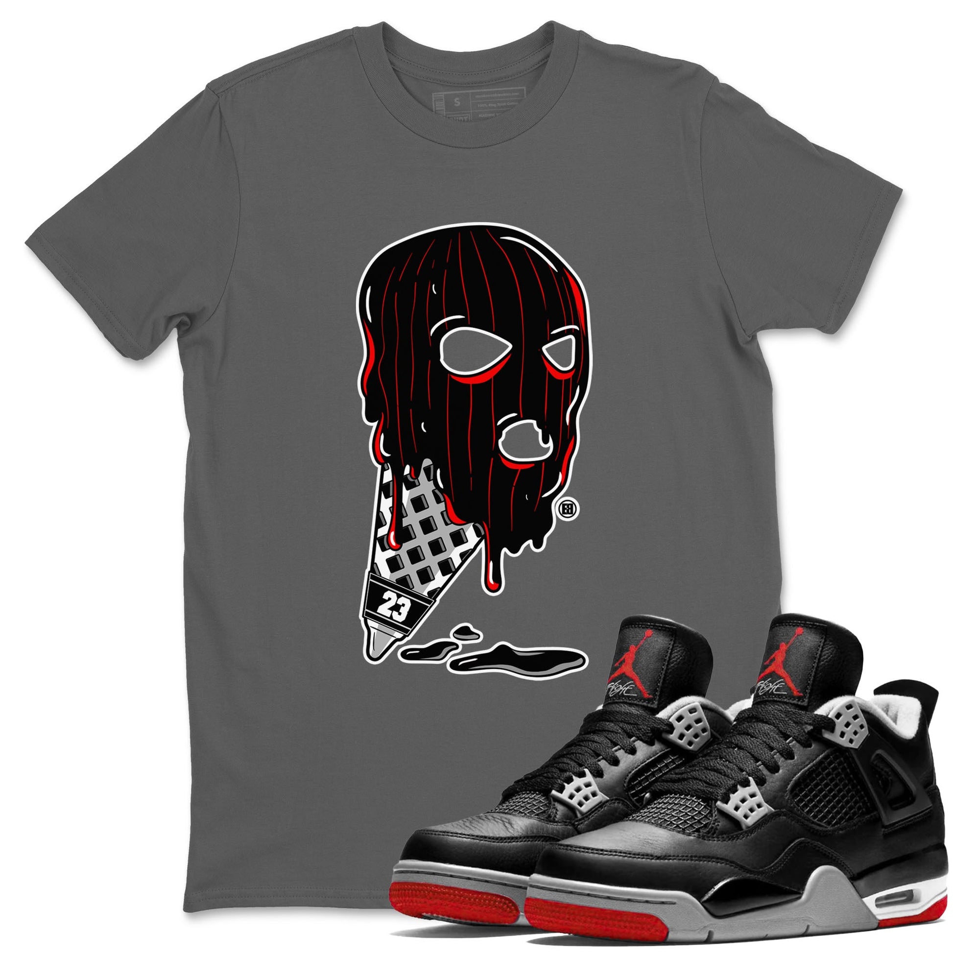 Air Jordan 4 Bred Reimagined shirt to match jordans Ice Cream Mask sneaker tees 4s Bred Reimagined SNRT Sneaker Release Tees unisex cotton Cool Grey 1 crew neck shirt