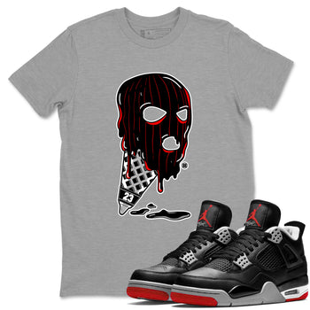 Air Jordan 4 Bred Reimagined shirt to match jordans Ice Cream Mask sneaker tees 4s Bred Reimagined SNRT Sneaker Release Tees unisex cotton Heather Grey 1 crew neck shirt