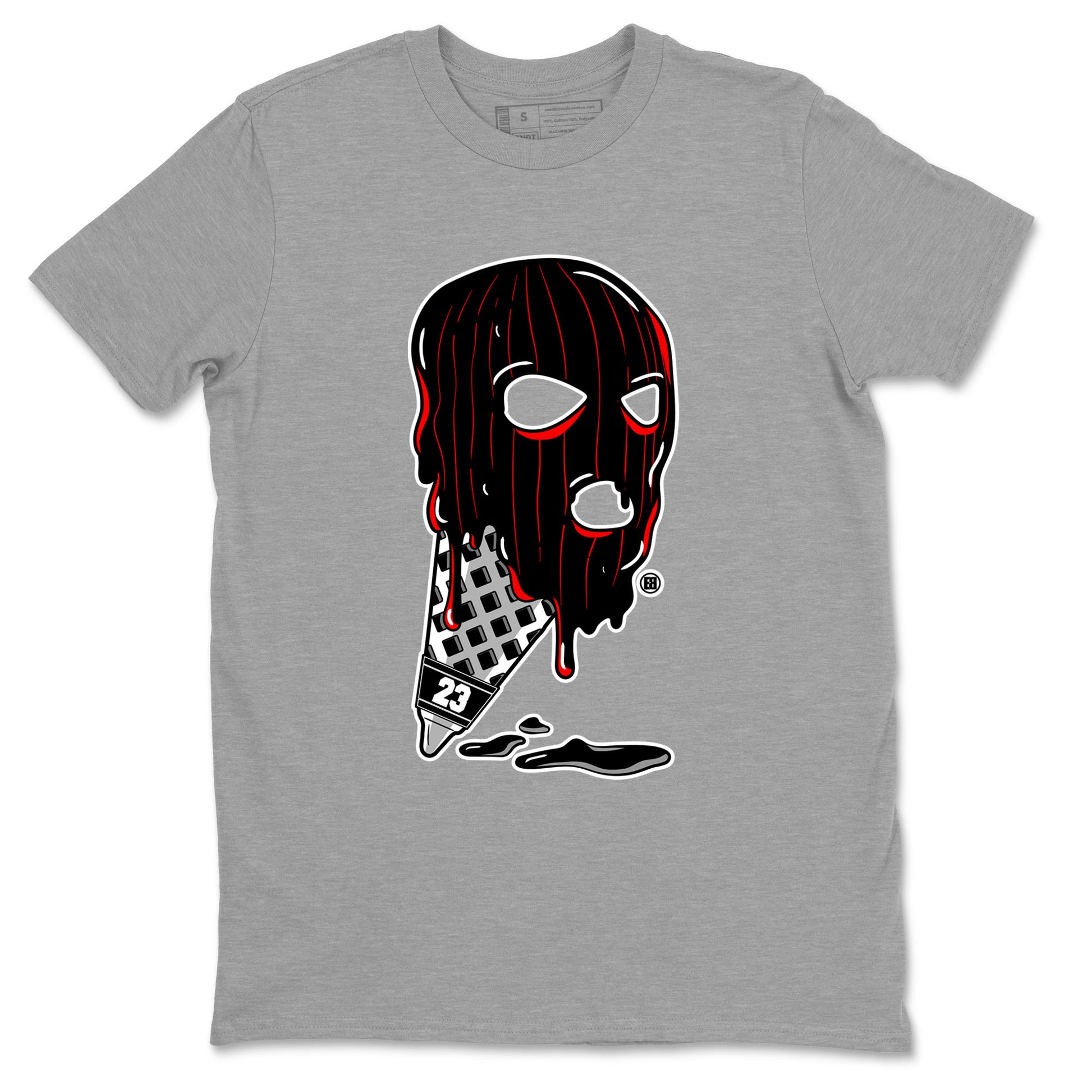Air Jordan 4 Bred Reimagined shirt to match jordans Ice Cream Mask sneaker tees 4s Bred Reimagined SNRT Sneaker Release Tees unisex cotton Heather Grey 2 crew neck shirt