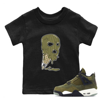 Air Jordan 4 Medium Olive shirt to match jordans Ice Cream Mask sneaker match tees 4s Olive SNRT Sneaker Release Tees Baby Toddler Black 1 T-Shirt