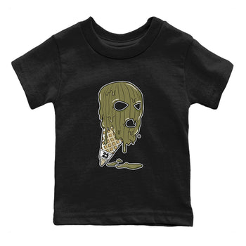 Air Jordan 4 Medium Olive shirt to match jordans Ice Cream Mask sneaker match tees 4s Olive SNRT Sneaker Release Tees Baby Toddler Black 2 T-Shirt