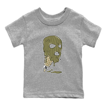 Air Jordan 4 Medium Olive shirt to match jordans Ice Cream Mask sneaker match tees 4s Olive SNRT Sneaker Release Tees Baby Toddler Heather Grey 2 T-Shirt