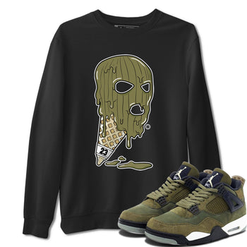 Air Jordan 4 Medium Olive shirt to match jordans Ice Cream Mask sneaker match tees 4s Olive SNRT Sneaker Release Tees Unisex Black 1 T-Shirt