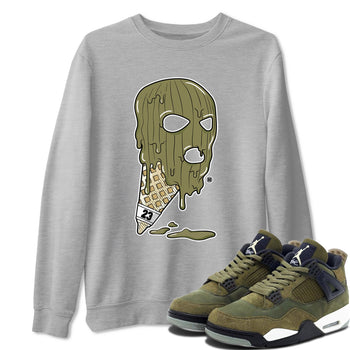 Air Jordan 4 Medium Olive shirt to match jordans Ice Cream Mask sneaker match tees 4s Olive SNRT Sneaker Release Tees Unisex Heather Grey 1 T-Shirt