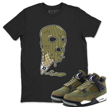 Air Jordan 4 Medium Olive shirt to match jordans Ice Cream Mask sneaker match tees 4s Olive SNRT Sneaker Release Tees Unisex Black 1 T-Shirt