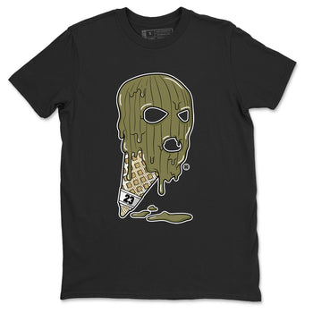 Air Jordan 4 Medium Olive shirt to match jordans Ice Cream Mask sneaker match tees 4s Olive SNRT Sneaker Release Tees Unisex Black 2 T-Shirt