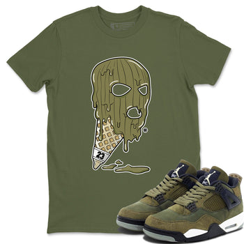 Air Jordan 4 Medium Olive shirt to match jordans Ice Cream Mask sneaker match tees 4s Olive SNRT Sneaker Release Tees Unisex Military Green 1 T-Shirt