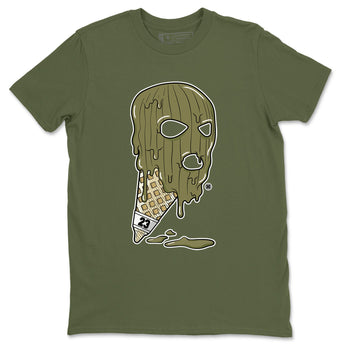 Air Jordan 4 Medium Olive shirt to match jordans Ice Cream Mask sneaker match tees 4s Olive SNRT Sneaker Release Tees Unisex Military Green 2 T-Shirt
