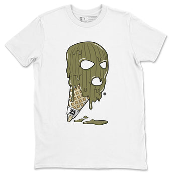 Air Jordan 4 Medium Olive shirt to match jordans Ice Cream Mask sneaker match tees 4s Olive SNRT Sneaker Release Tees Unisex White 2 T-Shirt