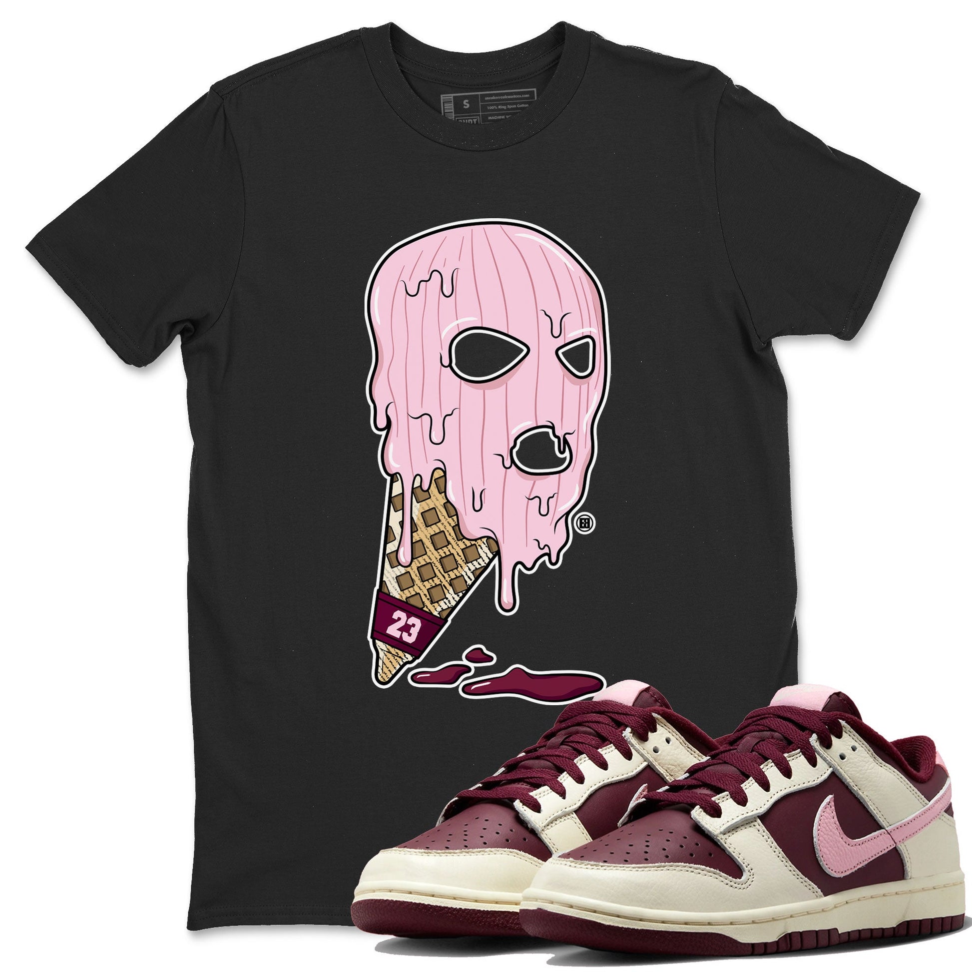 Dunk Low Valentines Day shirt to match jordans Ice Cream Mask special sneaker matching tees Dunk Valentines Day 2023 SNRT sneaker tees Unisex Black 1 T-Shirt