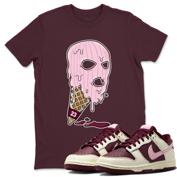 Dunk Low Valentines Day shirt to match jordans Ice Cream Mask special sneaker matching tees Dunk Valentines Day 2023 SNRT sneaker tees Unisex Maroon 1 T-Shirt