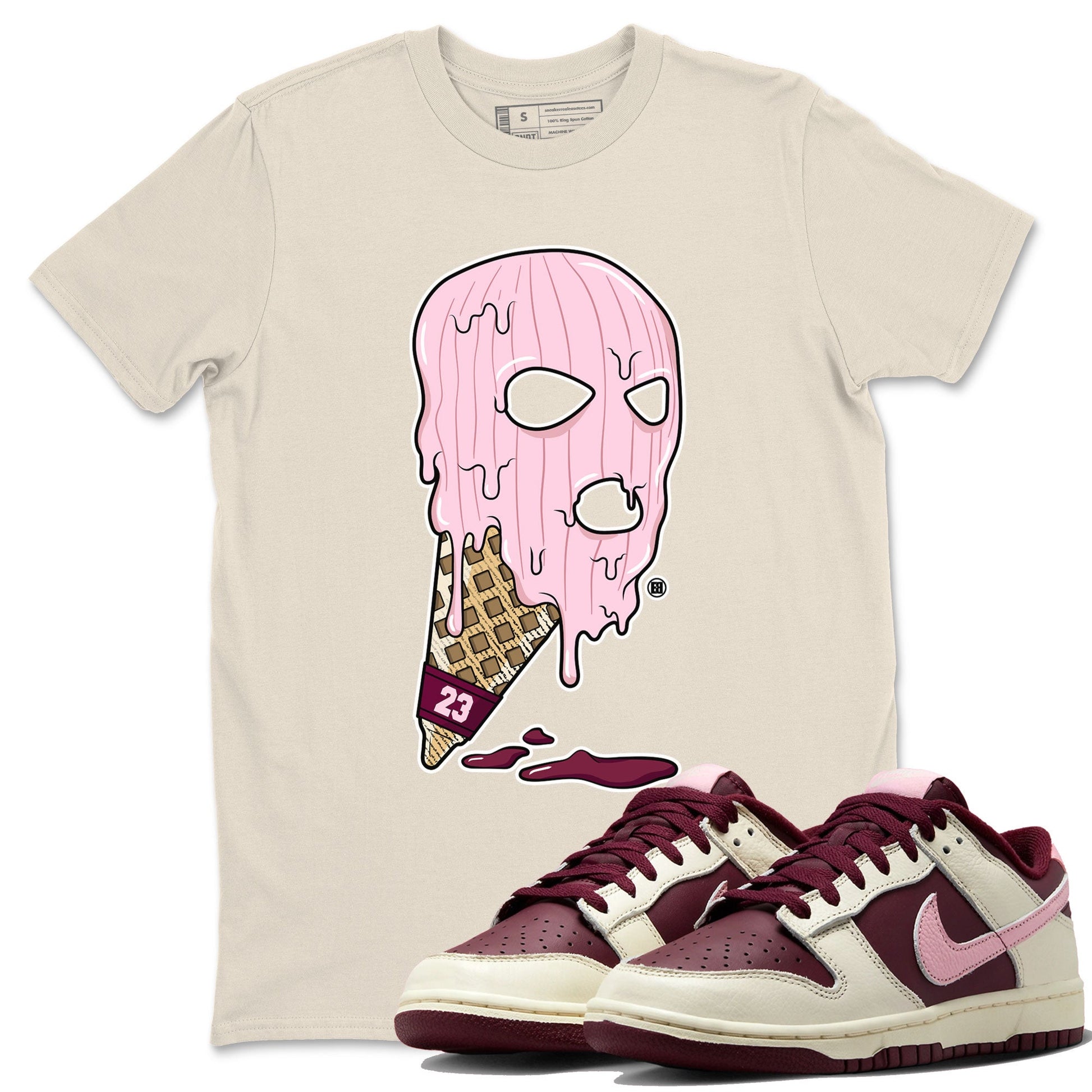 Dunk Low Valentines Day shirt to match jordans Ice Cream Mask special sneaker matching tees Dunk Valentines Day 2023 SNRT sneaker tees Unisex Natural 1 T-Shirt