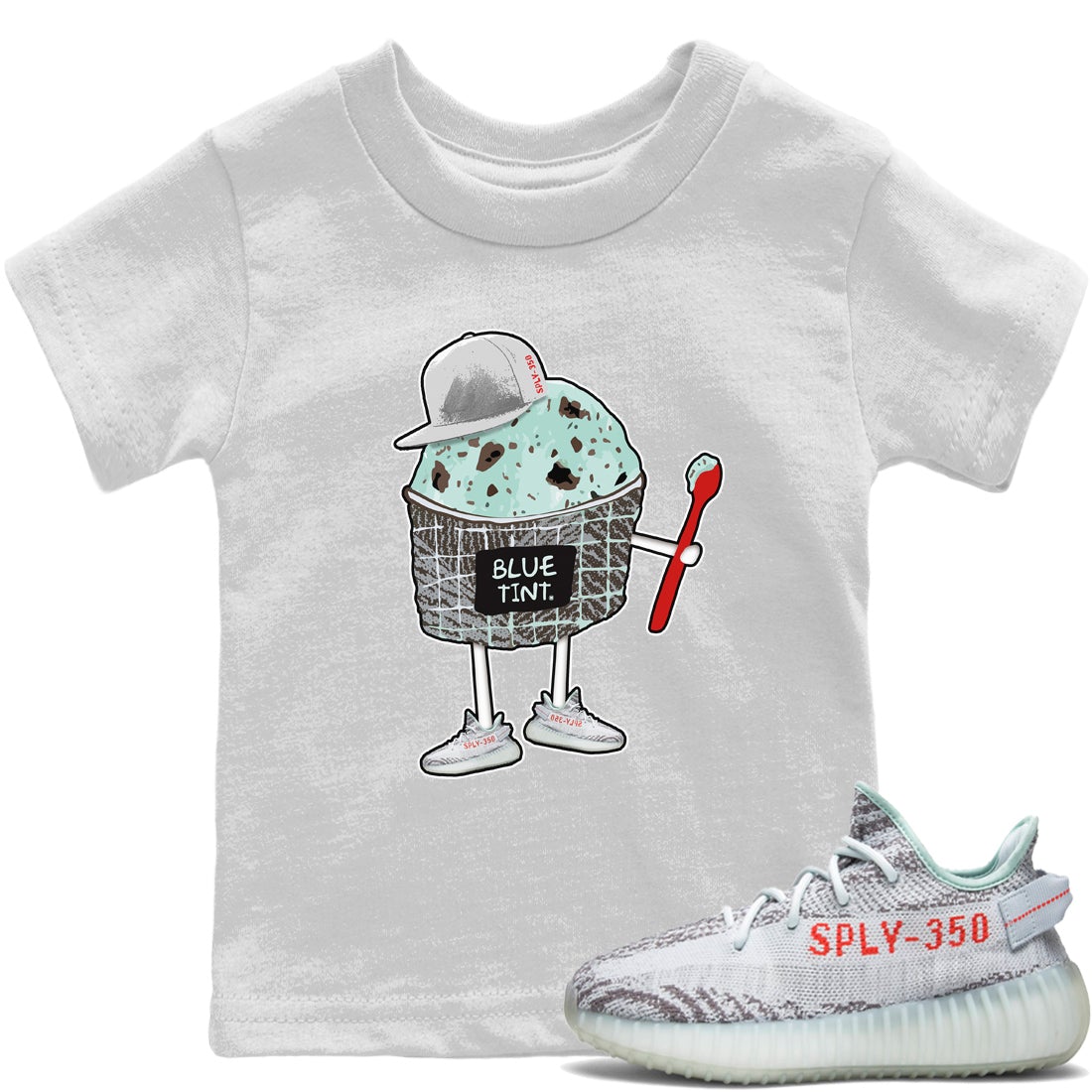 Yeezy 350 Blue Tint Sneaker Match Tees Ice Cream Swag Sneaker Tees Yeezy 350 Blue Tint Sneaker Release Tees Kids Shirts