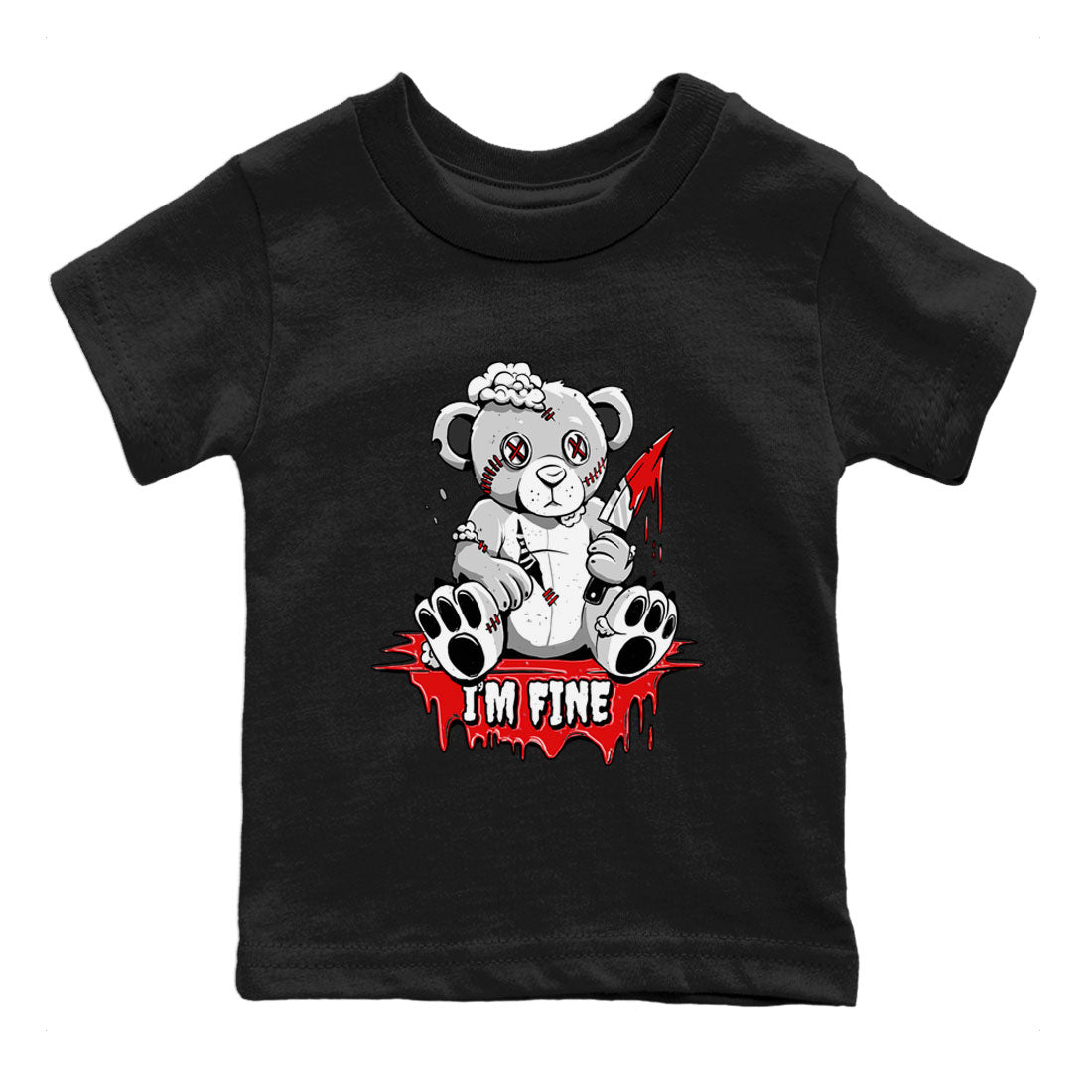 Air Jordan 1 University Red shirt to match jordans I'm Fine sneaker tees Jordan 1 Low University Red SNRT Sneaker Release Tees Baby Toddler Black 2 T-Shirt