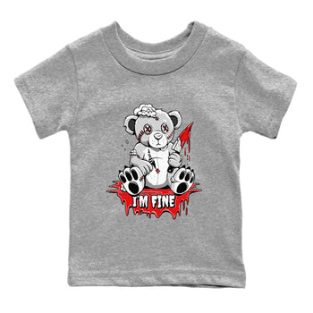 Air Jordan 1 University Red shirt to match jordans I'm Fine sneaker tees Jordan 1 Low University Red SNRT Sneaker Release Tees Baby Toddler Heather Grey 2 T-Shirt