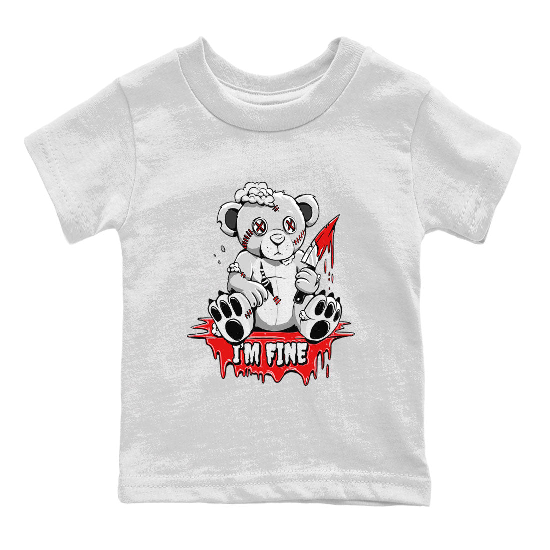 Air Jordan 1 University Red shirt to match jordans I'm Fine sneaker tees Jordan 1 Low University Red SNRT Sneaker Release Tees Baby Toddler White 2 T-Shirt
