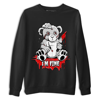 Air Jordan 1 University Red shirt to match jordans I'm Fine sneaker tees Jordan 1 Low University Red SNRT Sneaker Release Tees Crew Neck Casual Unisex Black 2 T-Shirt