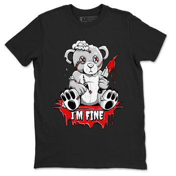 Air Jordan 1 University Red shirt to match jordans I'm Fine sneaker tees Jordan 1 Low University Red SNRT Sneaker Release Tees Crew Neck Casual Unisex Black 2 T-Shirt