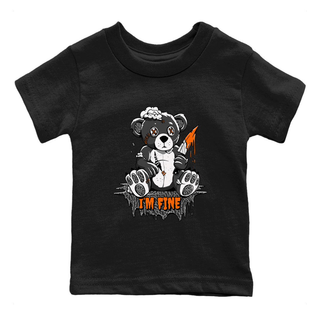 Jordan 3 Retro Fear AJ3 Grey shirt to match jordans I'm Fine sneaker tees Air Jordan 3 Fear SNRT Sneaker Release Tees Baby Toddler Black 2 T-Shirt
